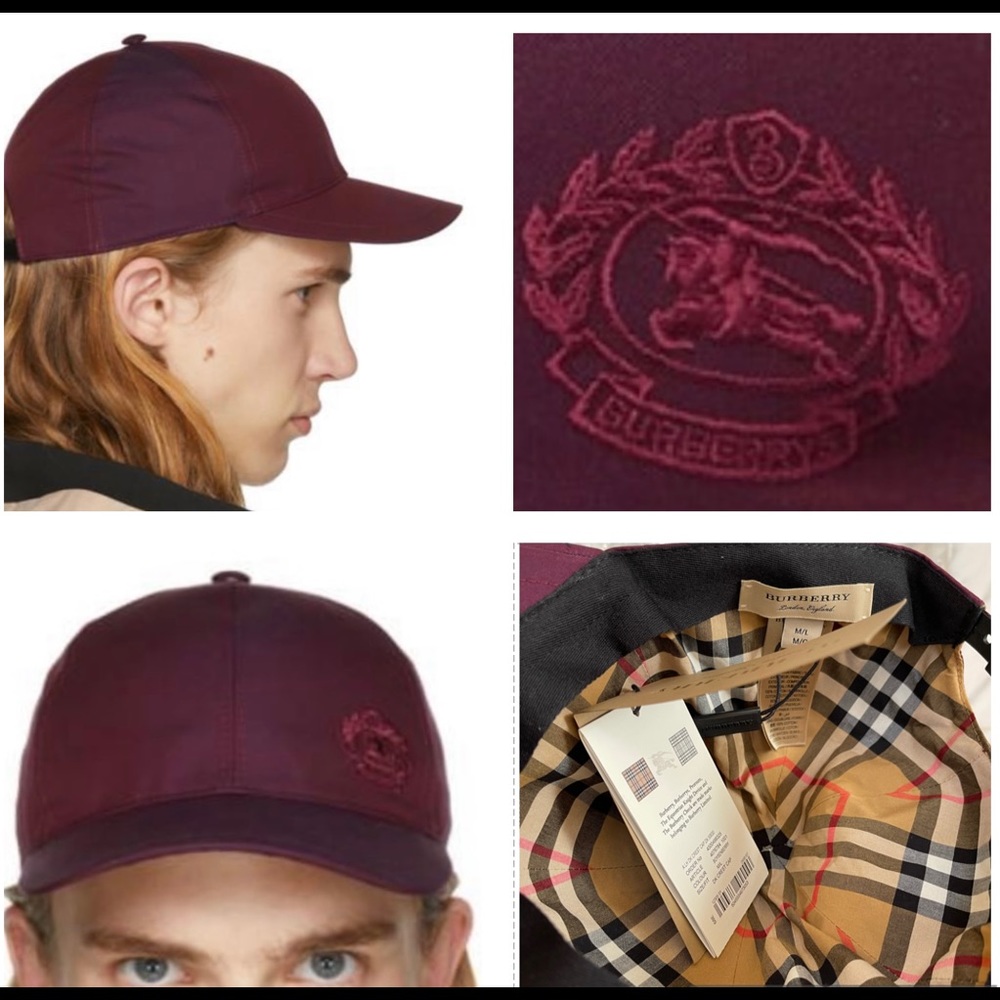 2025 FALL COLOR IS BURGUNDY ! BURBERRY’S BURGUNDY BASEBALL CAP
